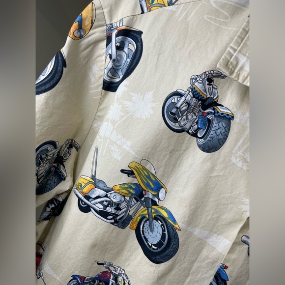 Made in Hawaii Motorcycle Hawaii Vintage Shirt With Wood Buttons - Picture 8 of 8